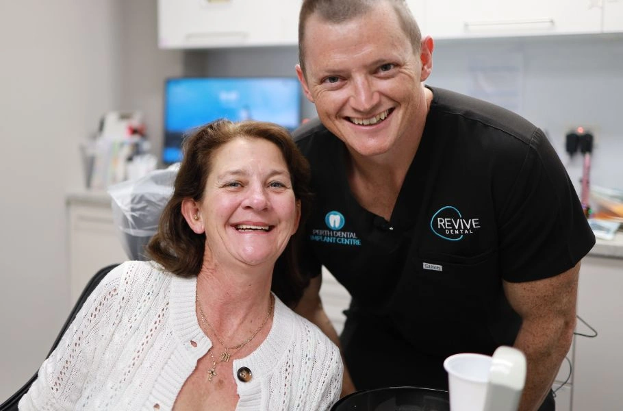 Dr David Norcross with a patient at Perth Dental Implant Centre